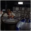 Star Wars : Episode IV - Un nouvel espoir (La Guerre des étoiles) : photo Anthony Daniels, Carrie Fisher, George Lucas, Kenny Baker, Mark Hamill