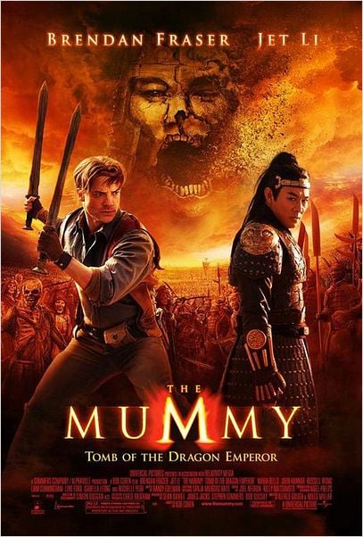 La Momie : la Tombe de l'Empereur Dragon : affiche Brendan Fraser, Jet Li, Rob Cohen