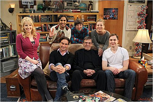 Photo Jim Parsons, Johnny Galecki, Kaley Cuoco, Kunal Nayyar, Leonard Nimoy
