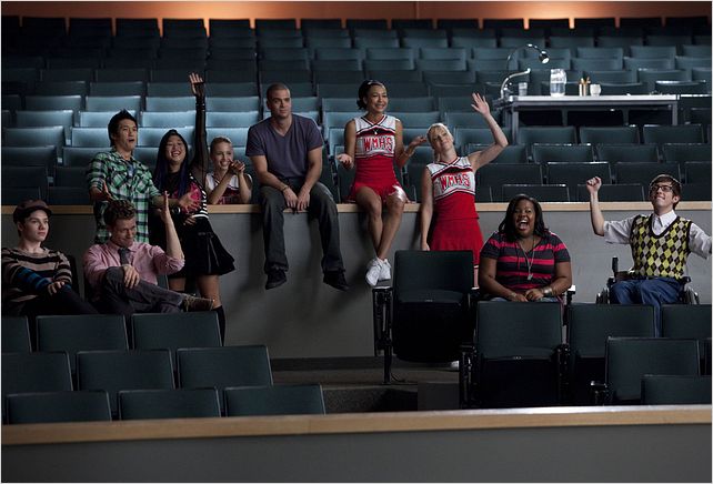 Glee : Photo Amber Riley, Chris Colfer, Dianna Agron, Harry Shum Jr., Jenna Ushkowitz