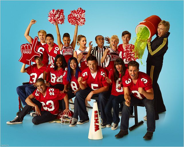 Glee : Photo Amber Riley, Chris Colfer, Cory Monteith, Dianna Agron, Harry Shum Jr.