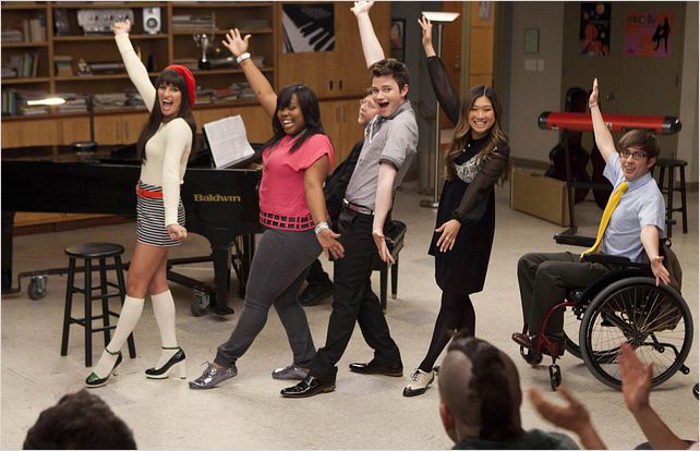 Photo Amber Riley, Chris Colfer, Jenna Ushkowitz, Kevin McHale, Lea Michele