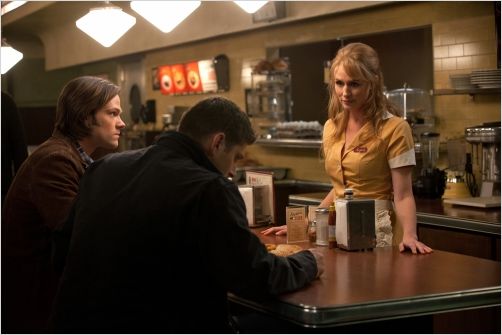 Supernatural : photo Jared Padalecki, Jensen Ackles, Samantha Smith