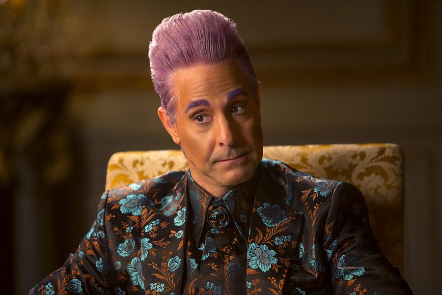 Stanley Tucci est le présentateur Caeser Flickerman Hunger Games 3 Jennifer Lawrence et