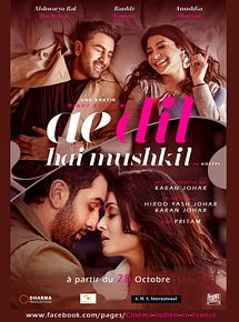 Affiche de Ae Dil Hai Mushkil, film à voir en streaming sur Pygargue