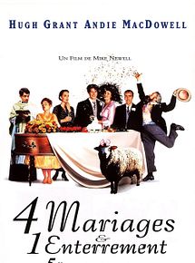 Affiche de Quatre mariages et un enterrement, film à voir en streaming sur Pygargue