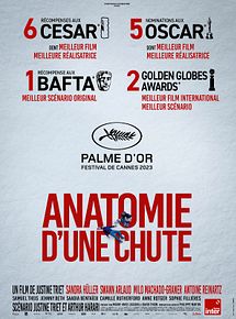 Affiche de Anatomie d’une chute, film à voir en streaming sur Pygargue