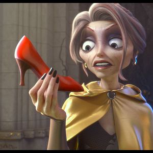 Photo Blanche Neige, les souliers rouges et les sept nains