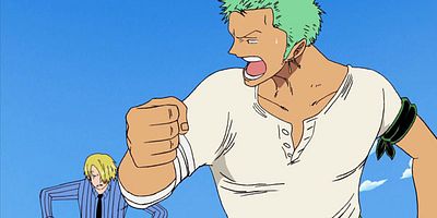 poster de la série Duel entre Elastique et Glace. Luffy contre Aokiji !