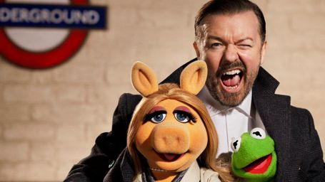 image de la news "Muppets Most Wanted" s'affiche avec Ricky Gervais et un double de Kermit !