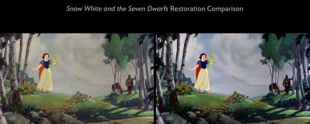 À gauche, la version originale et, à droite, la version restaurée 4K.