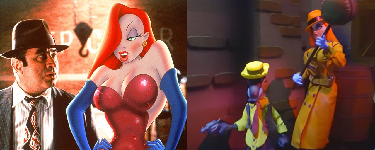 Jessica Rabbit dans le film et dans l'attraction