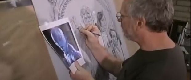 Drew Struzan creates a poster for Hellboy II.