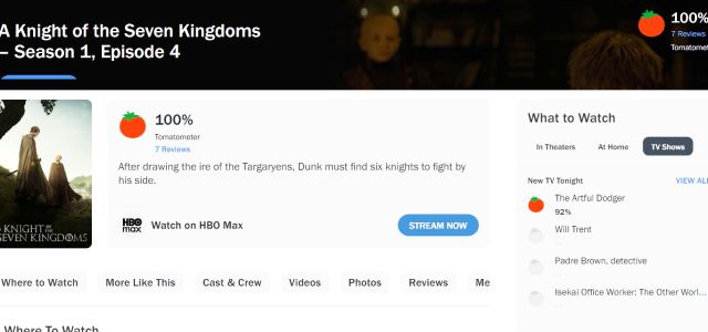 L'épisode 4 de la série A Knight of the Seven Kingdoms figure parmi les mieux notés de la saga Game of Thrones