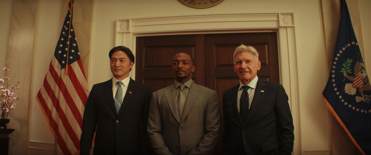 Captain America: Brave New World : Photo Takehiro Hira, Harrison Ford, Anthony Mackie