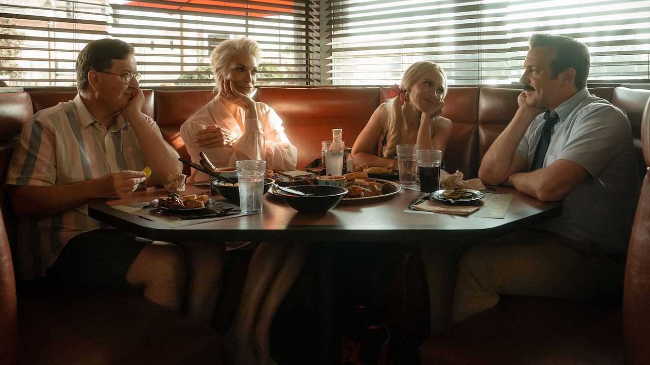 Photo Jeremy Swift, Hannah Waddingham, Juno Temple, Jason Sudeikis