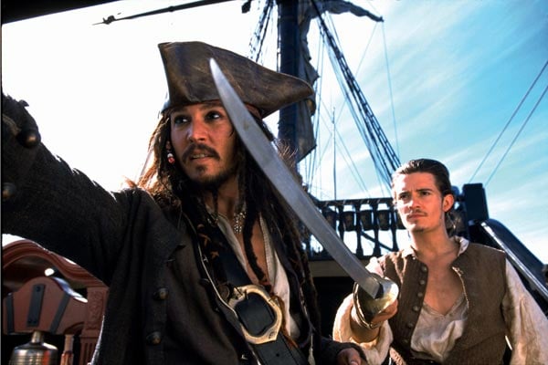 Pirates des Caraïbes : la Malédiction du Black Pearl : Photo Johnny Depp, Orlando Bloom