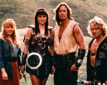 Photo Kevin Sorbo, Michael Hurst, Renée O'Connor, Lucy Lawless