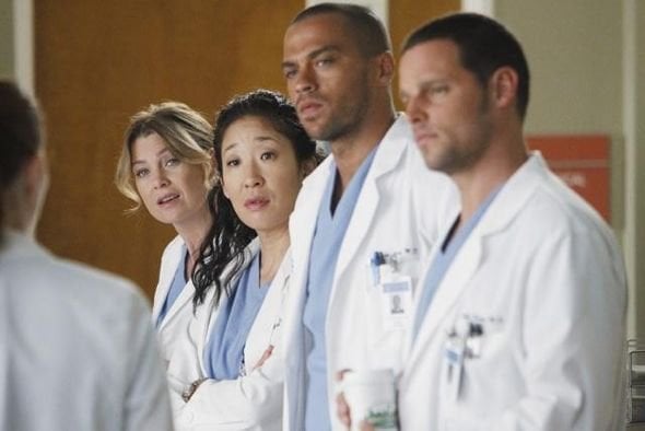 Grey's Anatomy : Photo Jesse Williams, Sandra Oh, Ellen Pompeo, Sarah Drew, Justin Chambers (I)