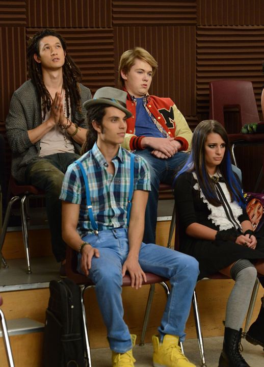 Glee : Photo Lea Michele, Harry Shum Jr., Damian McGinty, Samuel Larsen