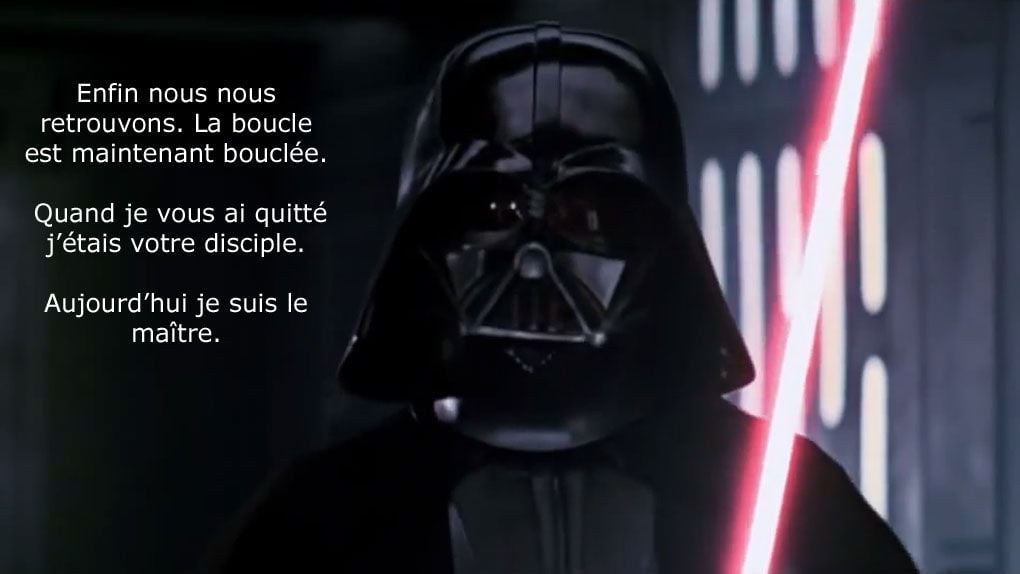 Je Suis Ton Pere Est Sa Replique Culte 10 répliques cultes de Dark Vador: "Enfin nous nous retrouvons." - AlloCiné