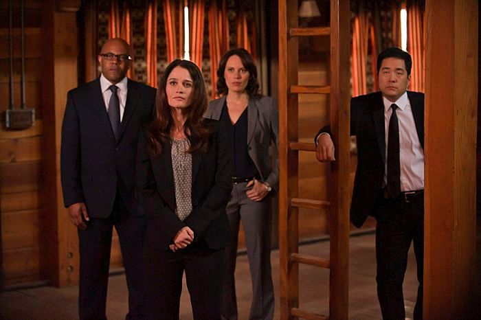 Mentalist : Photo Tim Kang, Emily Swallow, Robin Tunney, Rockmond Dunbar