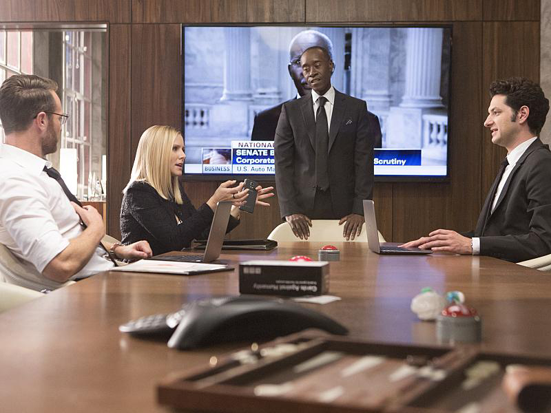 House of Lies : Photo Ben Schwartz, Don Cheadle, Kristen Bell