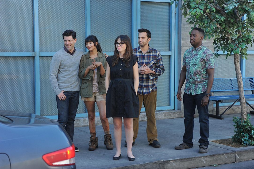 New Girl : Affiche Jake Johnson, Zooey Deschanel, Hannah Simone, Lamorne Morris, Max Greenfield