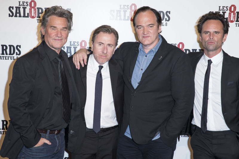 Les Huit salopards : Photo promotionnelle Quentin Tarantino, Walton Goggins, Kurt Russell, Tim Roth