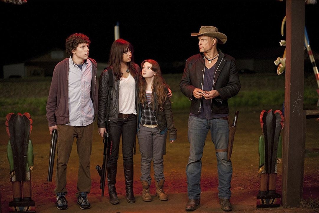 Bienvenue à Zombieland : Photo Jesse Eisenberg, Emma Stone, Ruben Fleischer, Woody Harrelson, Abigail Breslin