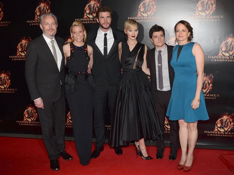 Hunger Games - L'embrasement : Photo promotionnelle Jennifer Lawrence, Liam Hemsworth, Elizabeth Banks, Francis Lawrence, Josh Hutcherson