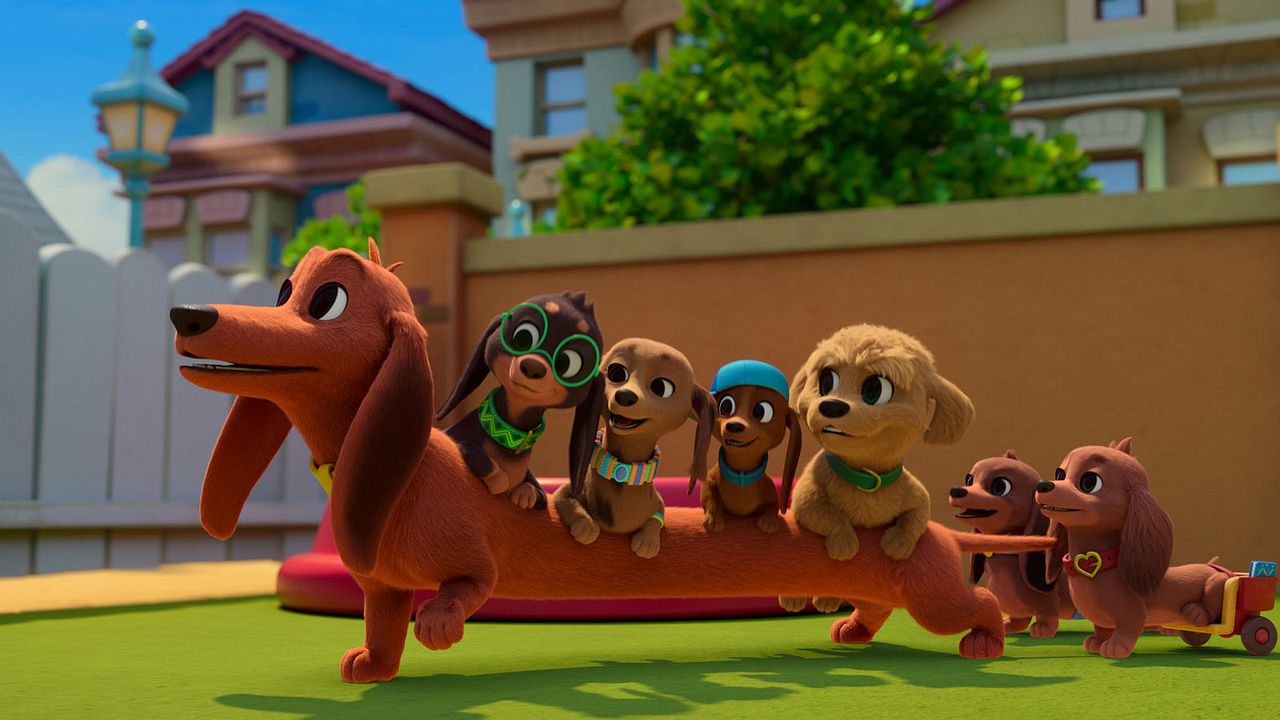 Bretzel et les bébés chiens : Photo