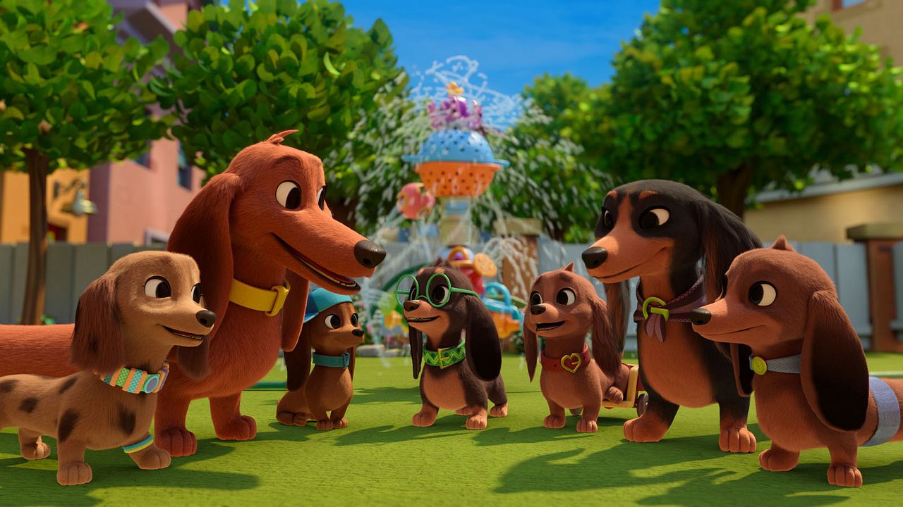 Bretzel et les bébés chiens : Photo