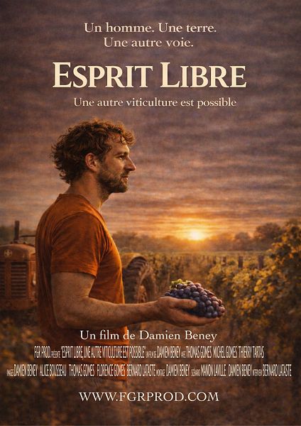 Affiche du film ESPRIT LIBRE, UNE AUTRE VITICULTURE EST POSSIBLE